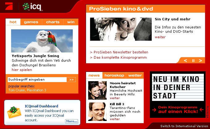 IVW: ProSieben.de springt mit 69 Millionen Visits auf Platz 4 / Kooperation mit ICQ / Halbe Milliarde Klicks für ProSiebenSat.1 Networld