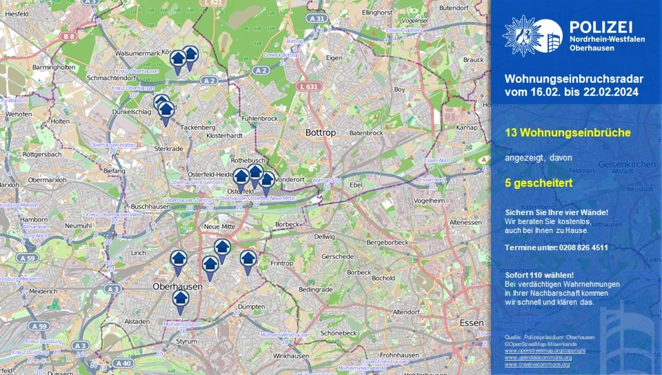 POL-OB: Wohnungseinbruchsradar für Oberhausen