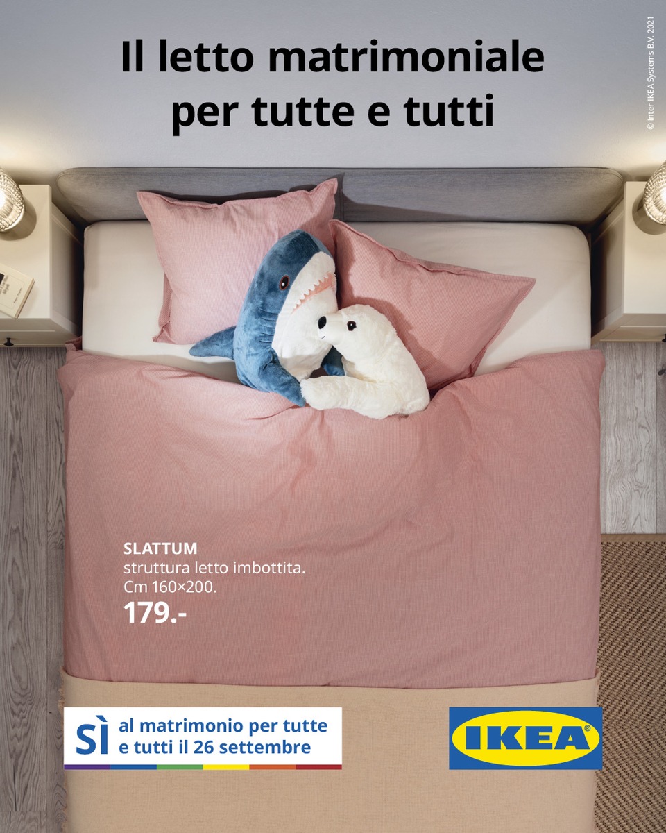 IKEA Svizzera lancia la campagna &quot;Letto matrimoniale per tutte e tutti&quot;