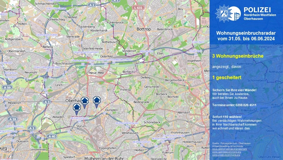 POL-OB: Wohnungseinbruchsradar für Oberhausen
