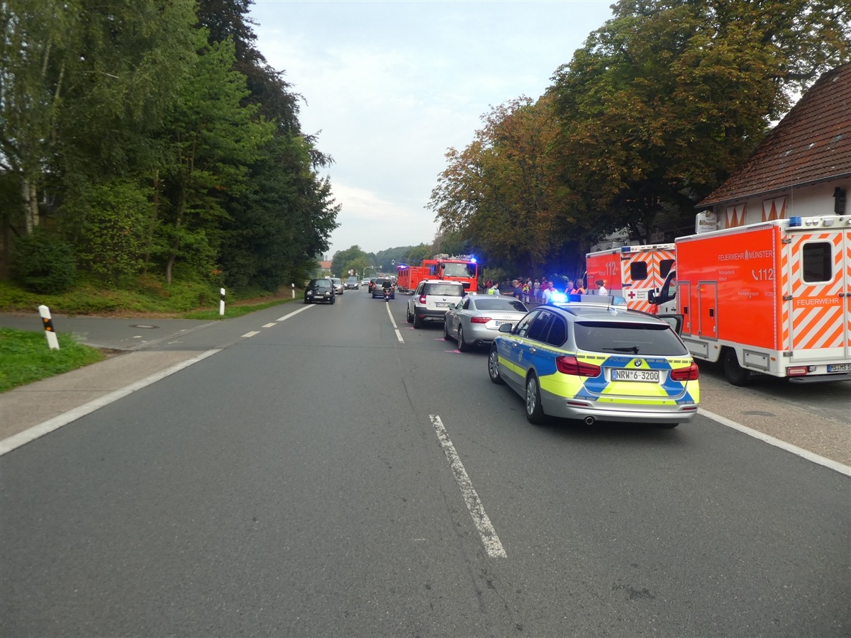 POL-MS: Fünf Verletzte nach Stauendunfall auf der Münsterstraße