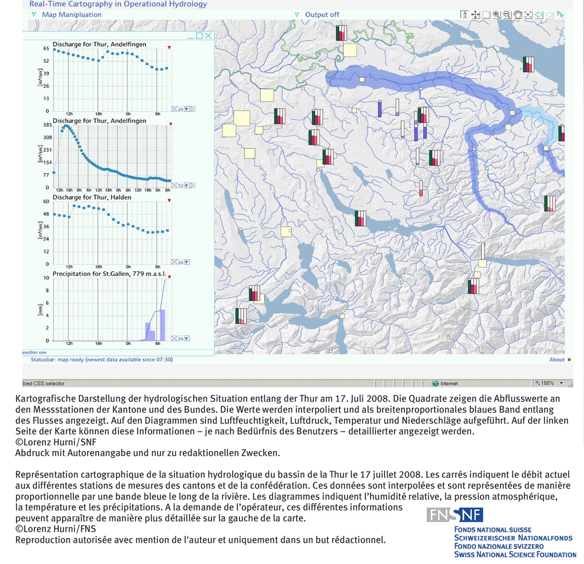 FNS: Image du mois juillet 2008: Surveillance des crues