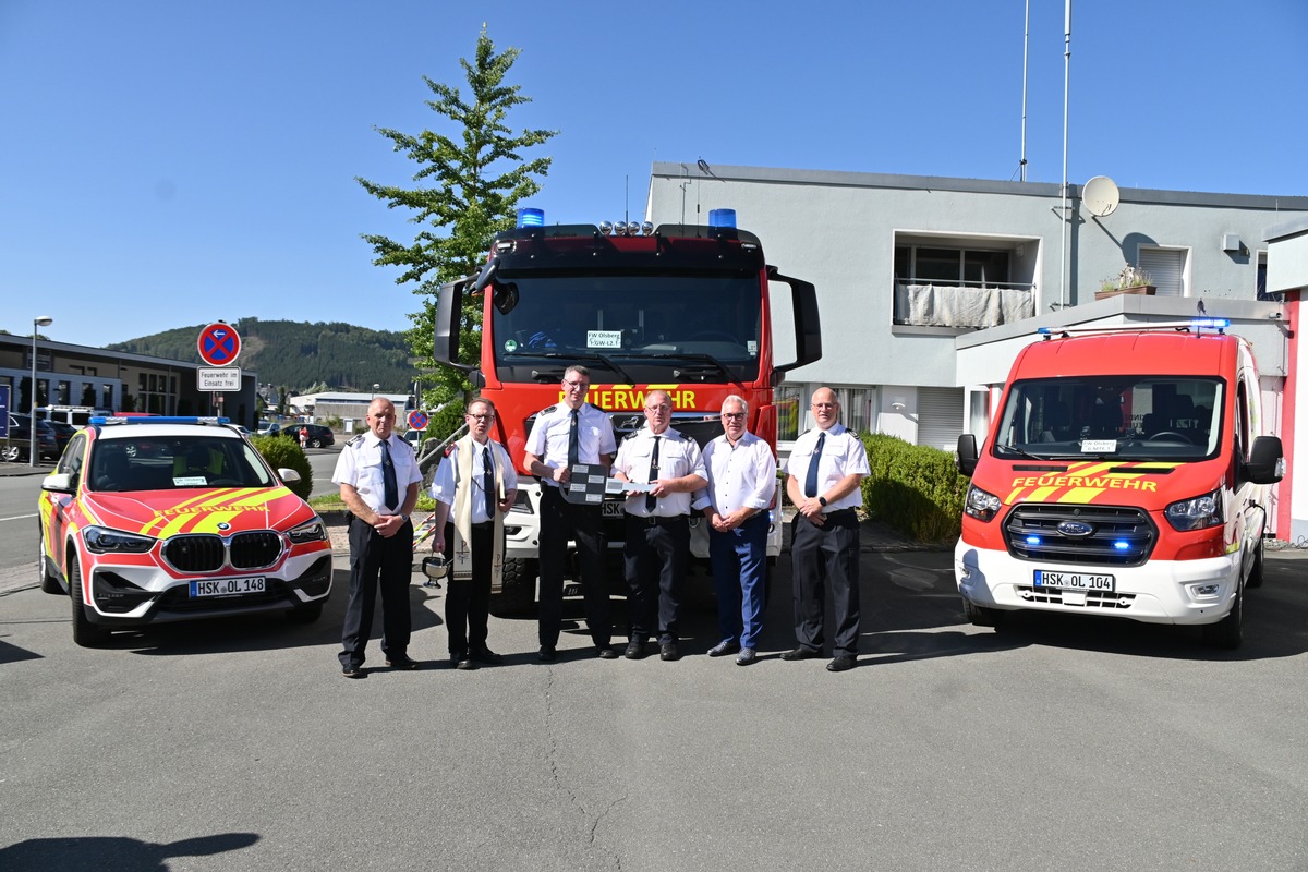 FF Olsberg: Drei neue Fahrzeuge beim Löschzug Bigge - Olsberg eingeweiht