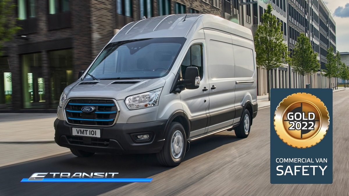 Vollelektrischer Ford E-Transit: Gold-Rating von Euro NCAP für seine fortschrittlichen Fahrer-Assistenzsysteme