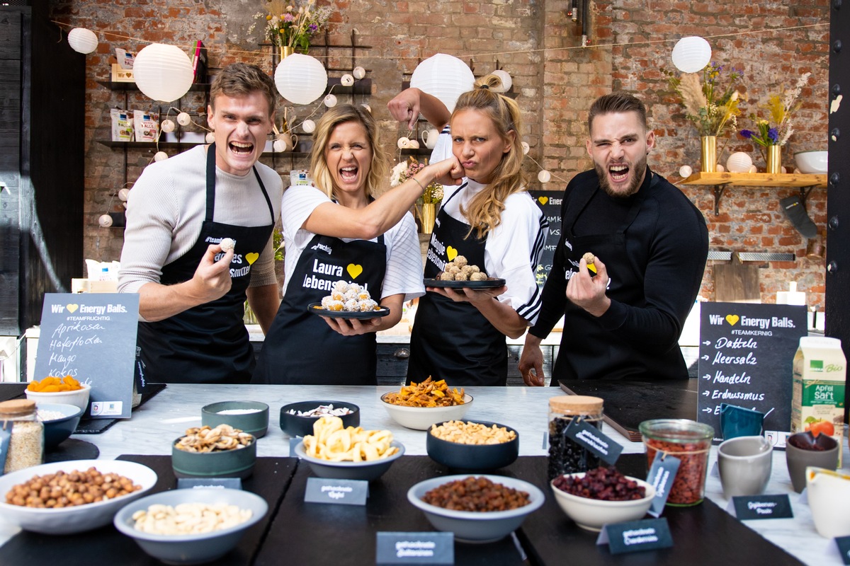 Parallel zu Tokio die große Revanche: #teamfruchtig vs. #teamkernig / EDEKA lässt entscheiden: Welche werden die offiziellen Team D-Energy Balls?