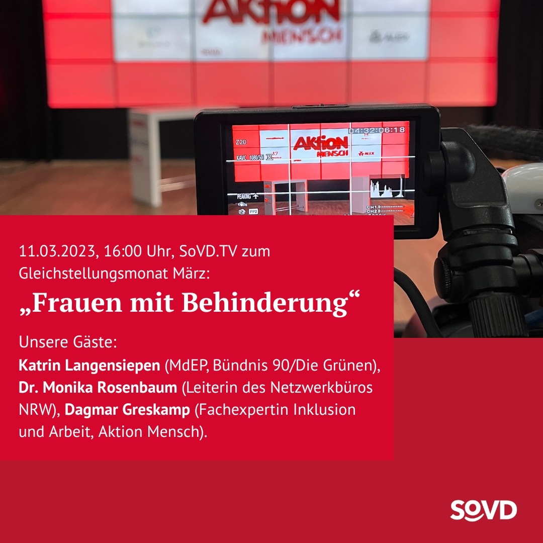 SoVD.TV am 11. März 2023 in Kooperation mit der Aktion Mensch: &quot;Frauen mit Behinderung&quot;