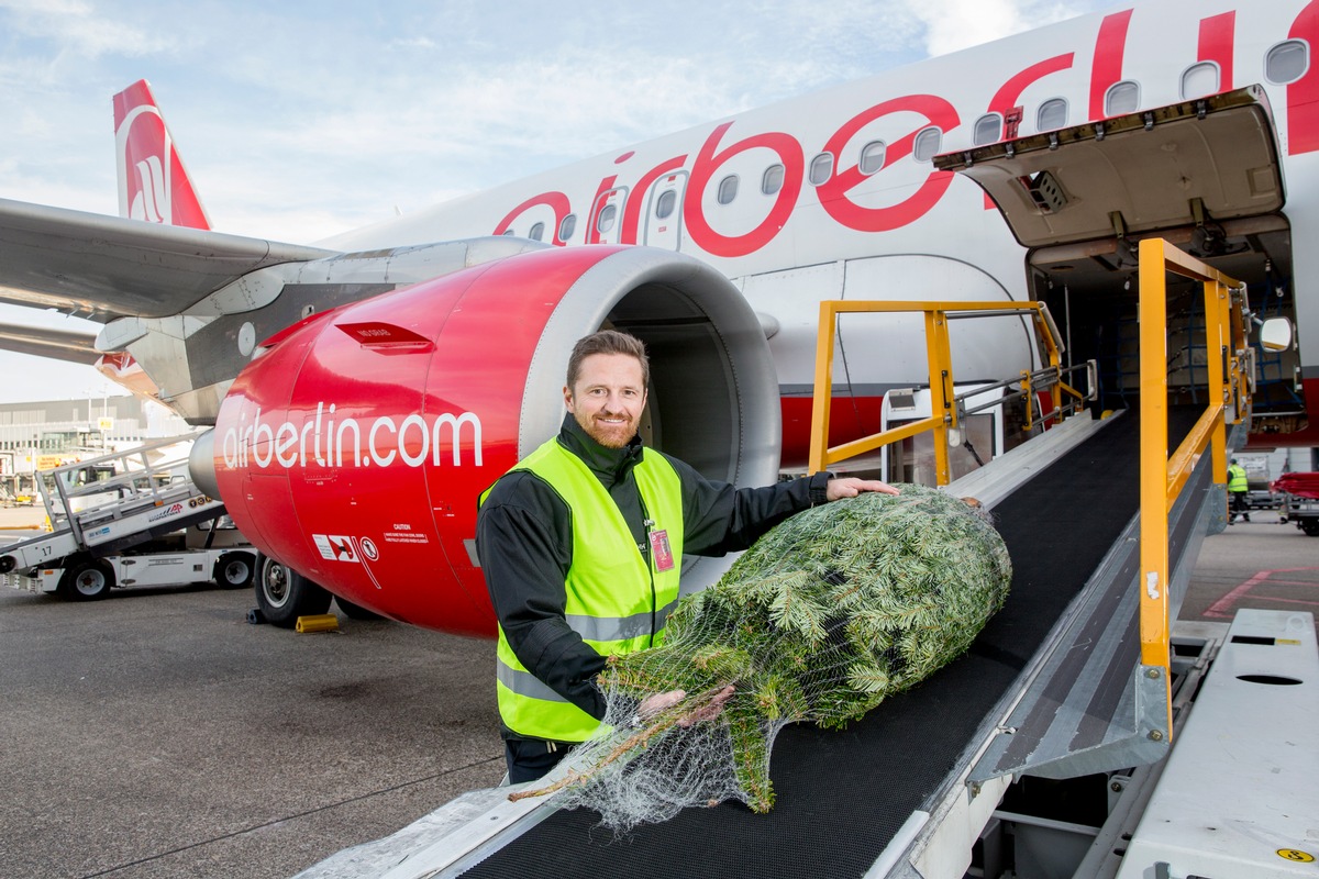 Kostenloser Weihnachtsbaumtransport bei airberlin (FOTO)