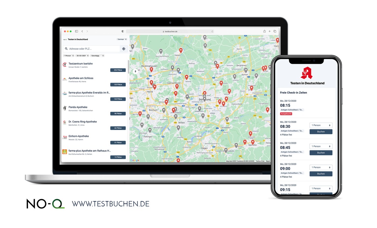 Offene Corona-Teststellen an Weihnachten finden auf testbuchen.de