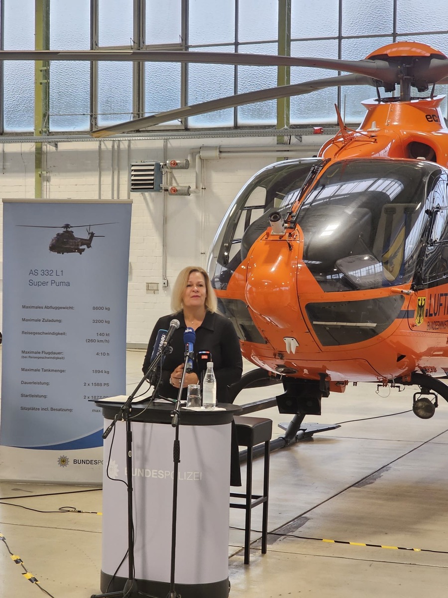 BPOLD 11: Bundesinnenministerin Nancy Faeser eröffnet neue Bundespolizei-Fliegerstaffel in Gifhorn