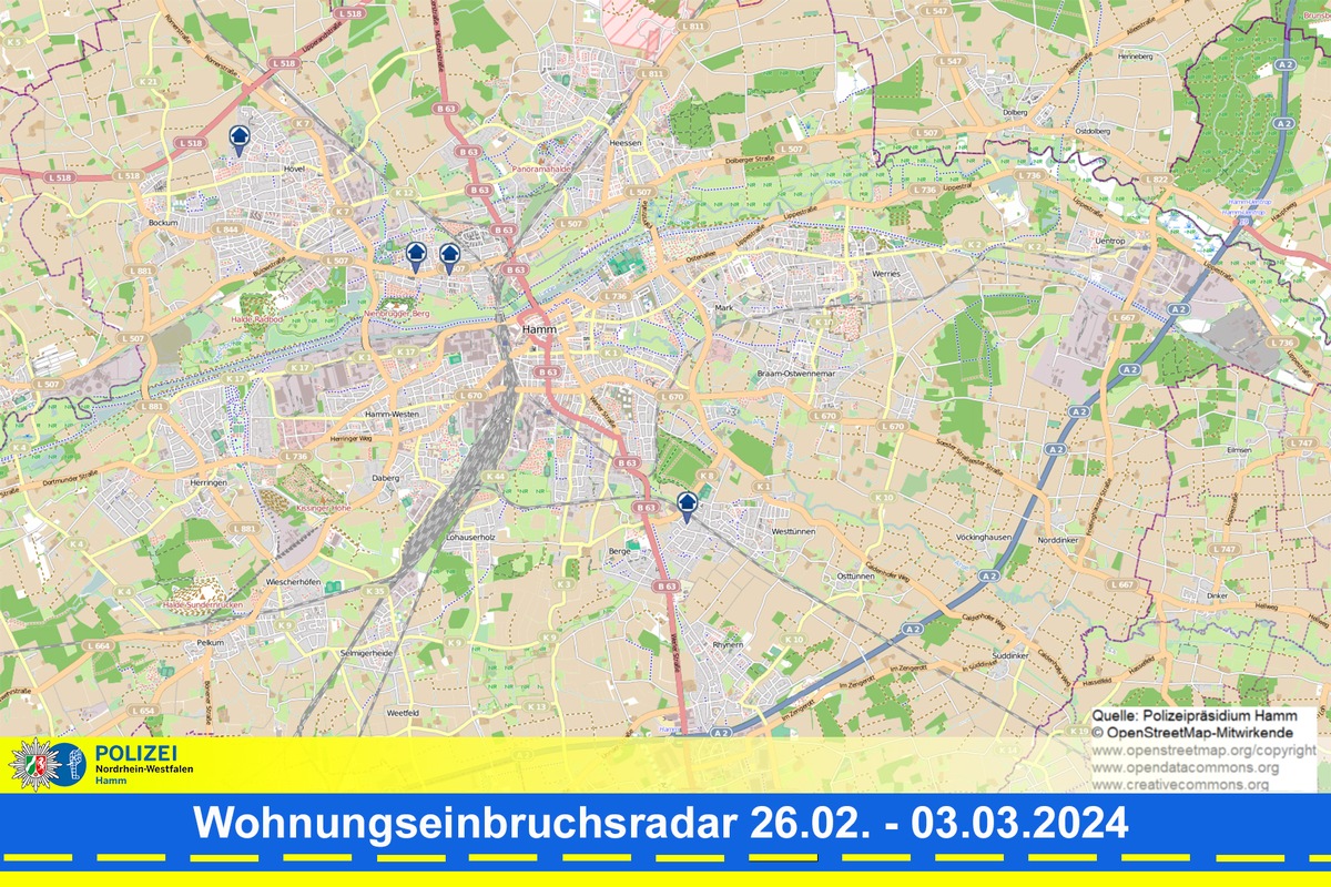 POL-HAM: Wohnungseinbruchsradar Hamm für die Woche vom 26. Februar bis 3. März