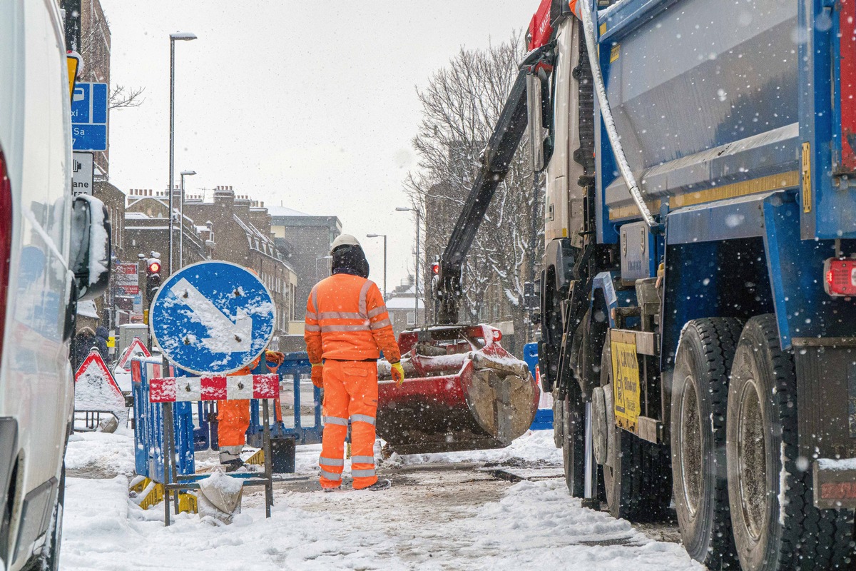 Sicherheit auf Baustellen bei Kälte, Nässe, Eis und Schnee