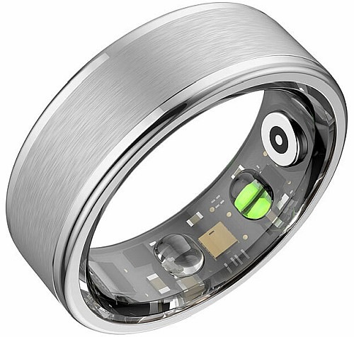 Fitness und Gesundheit einfach am Finger tracken und überwachen: newgen medicals Fitnesstracker-Ring FRI-100, Sp02, Herzfrequenz, Schlafanalyse, silber, Gr. 57 - 70