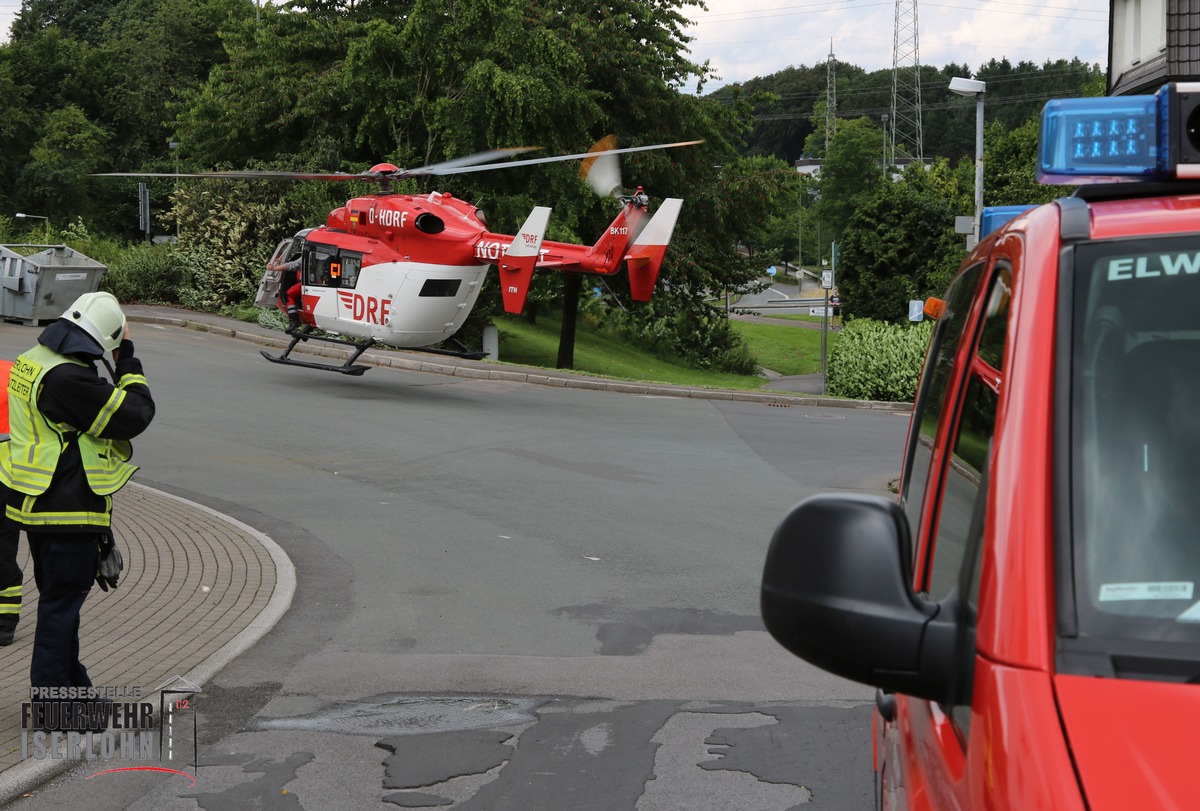 FW-MK: Rettungshubschrauberlandung am Nußberg