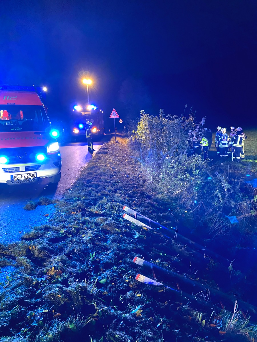 FW-PB: Zwei Verletzte nach Verkehrsunfall