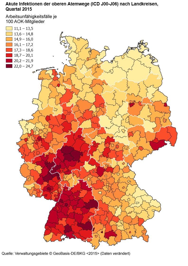 Erkältungswelle verantwortlich für steigenden Krankenstand