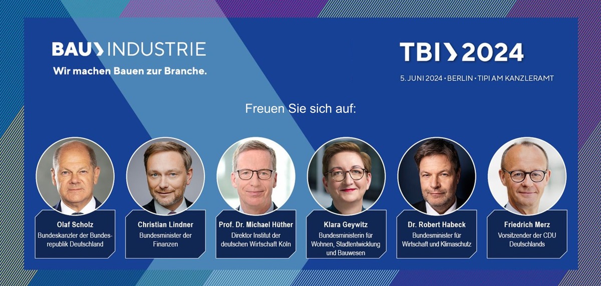 Presseeinladung zum TAG DER BAUINDUSTRIE (#TBI24) am 5. Juni in Berlin