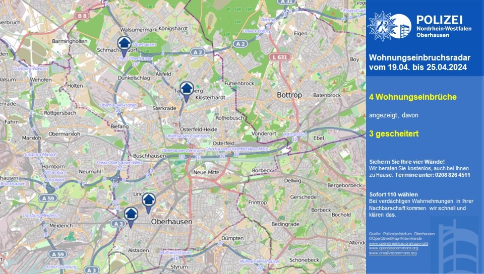 POL-OB: Wohnungseinbruchsradar in Oberhausen