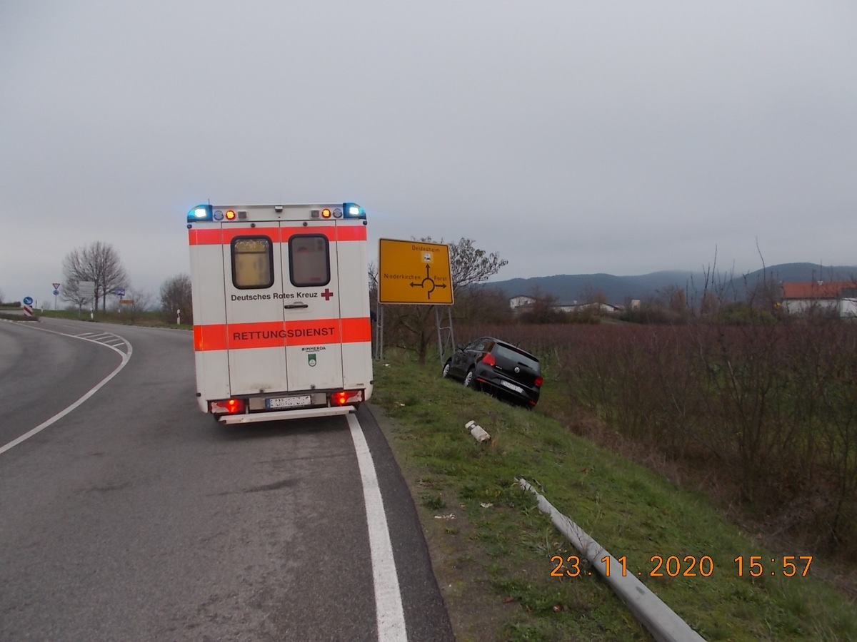 POL-PDNW: Von der Fahrbahn abgekommen...