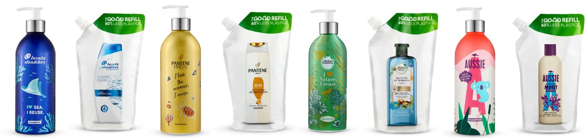 P&amp;G Beauty kündigt die Einführung seines ersten wiederverwendbaren und wiederbefüllbaren Aluminiumflaschensystems für Head &amp; Shoulders, Pantene Pro-V, Herbal Essences und Aussie in Europa an