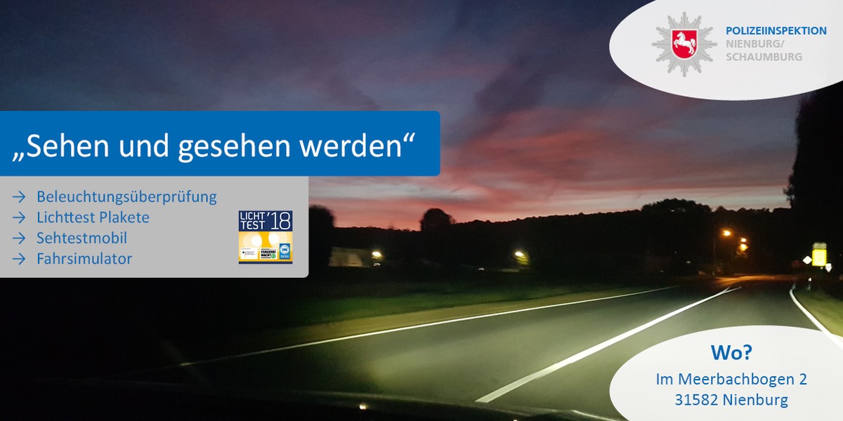 POL-NI: Nienburg-&quot;Sehen und gesehen werden&quot; - Lichttestaktion in Nienburg