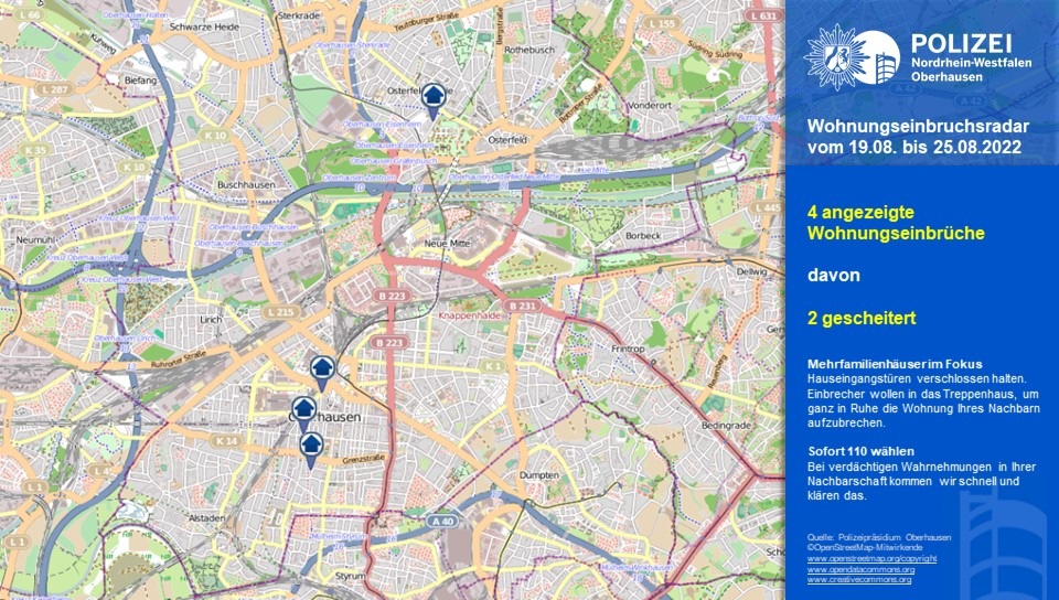 POL-OB: #Wohnungseinbruchsradar Oberhausen