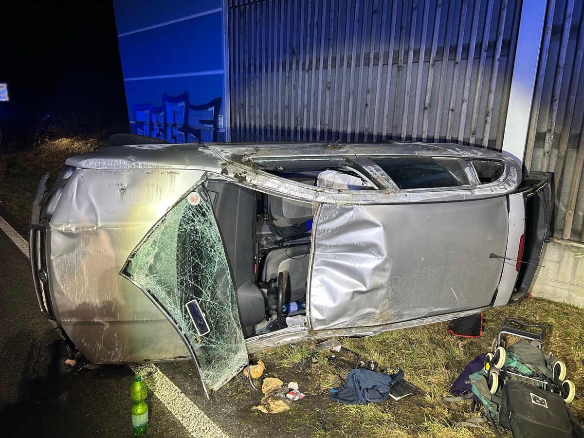 POL-VDMZ: Mainz, A60, PKW überschlägt sich mehrmals