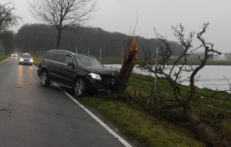 POL-MS: Alkoholisiert gegen Baum gefahren - 85.000 Euro Sachschaden