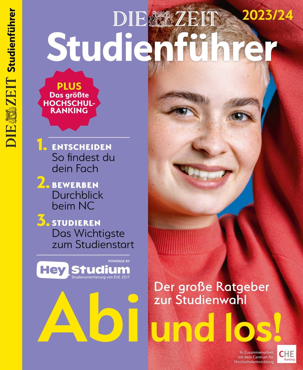 ZEIT Studienführer 2023/24 mit dem neuen CHE Hochschulranking: aktuelle Bewertungen zu den Studiengängen Rechts-, Wirtschaftswissenschaften und Soziale Arbeit