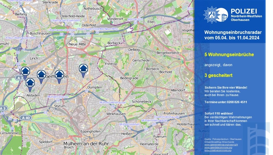 POL-OB: Wohnungseinbruchsradar in Oberhausen