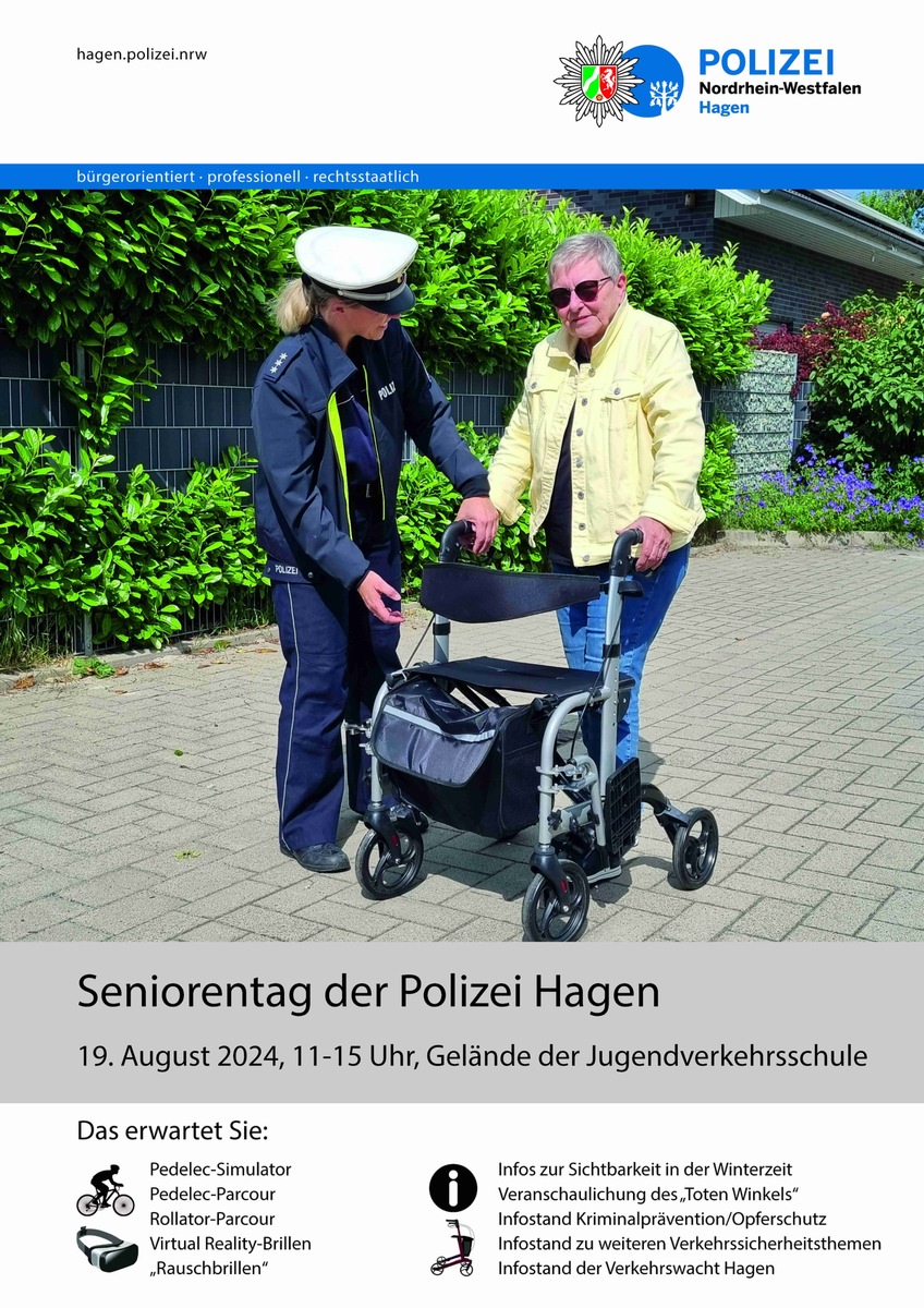 POL-HA: Seniorentag der Polizei Hagen: Prävention und Sicherheit im Straßenverkehr für ältere Menschen