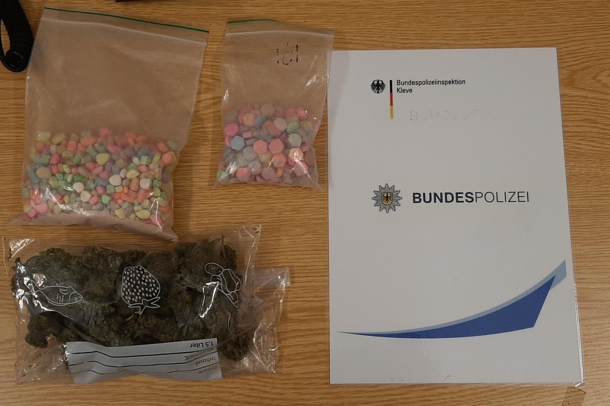 BPOL NRW: Fahndungserfolg der Bundespolizei; 22-jähriger Niederländer mit 280 Gramm Ecstasy-Tabletten und 40 Gramm Marihuana auf der Autobahn A 3 bei Emmerich festgenommen