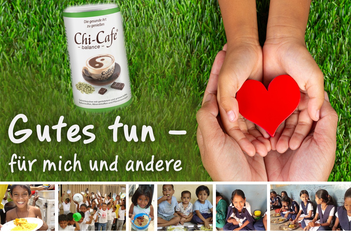 Chi-Cafe balance: Die gesunde Kaffee-Alternative für ein gutes Bauchgefühl / Gutes tun für mich und andere - mit jedem Chi-Cafe einem Kind in Not eine Mahlzeit spenden. In Apotheken erhältlich