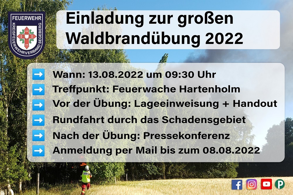 FW-SE: Großübung in der &quot;Försterei Heidmühlen der Schleswig-Holsteinischen Landesforsten&quot; am 13.08.2022 (Vertreter*innen der Presse)