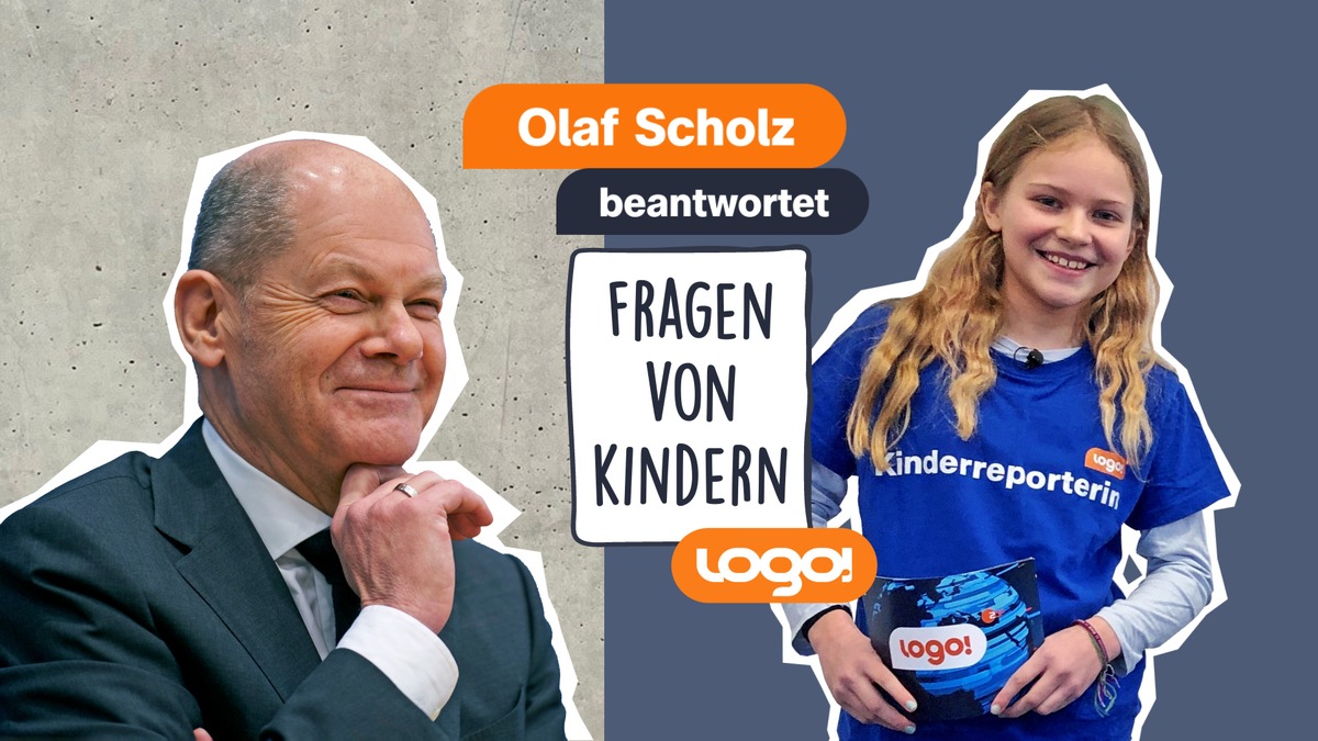 Bundeskanzler Olaf Scholz beantwortet bei &quot;logo!&quot; Fragen der Kinder