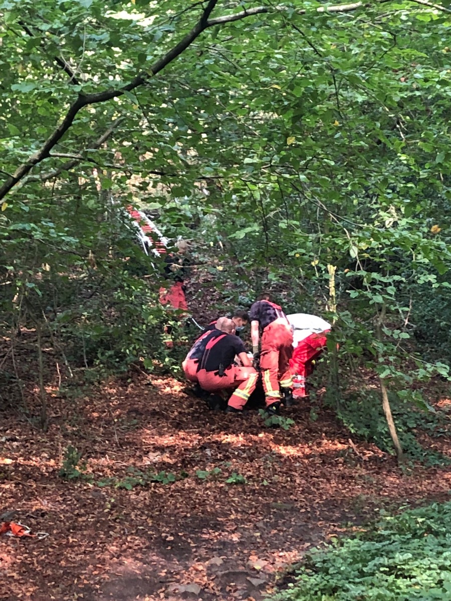 FW-Velbert: Mountainbiker in Langenberg schwer verletzt