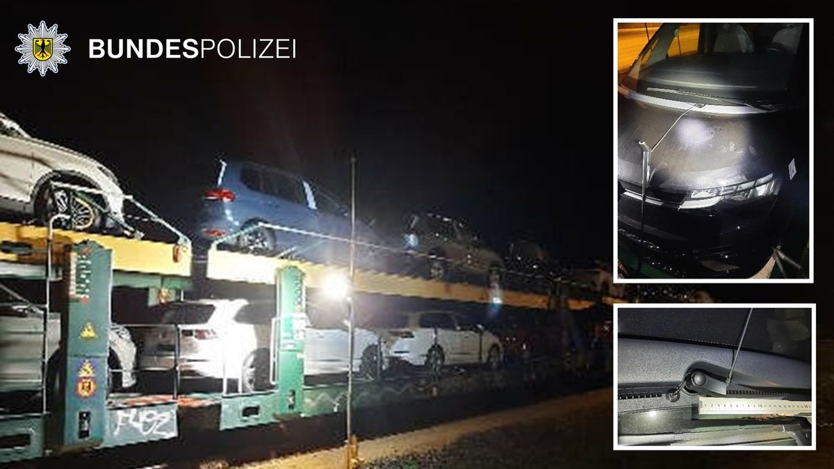 Bundespolizeidirektion München: Neufahrzeuge auf Autotransportzug beschädigt / Circa 50.000 Euro Vandalismusschaden - Bundespolizei sucht nach Zeugen