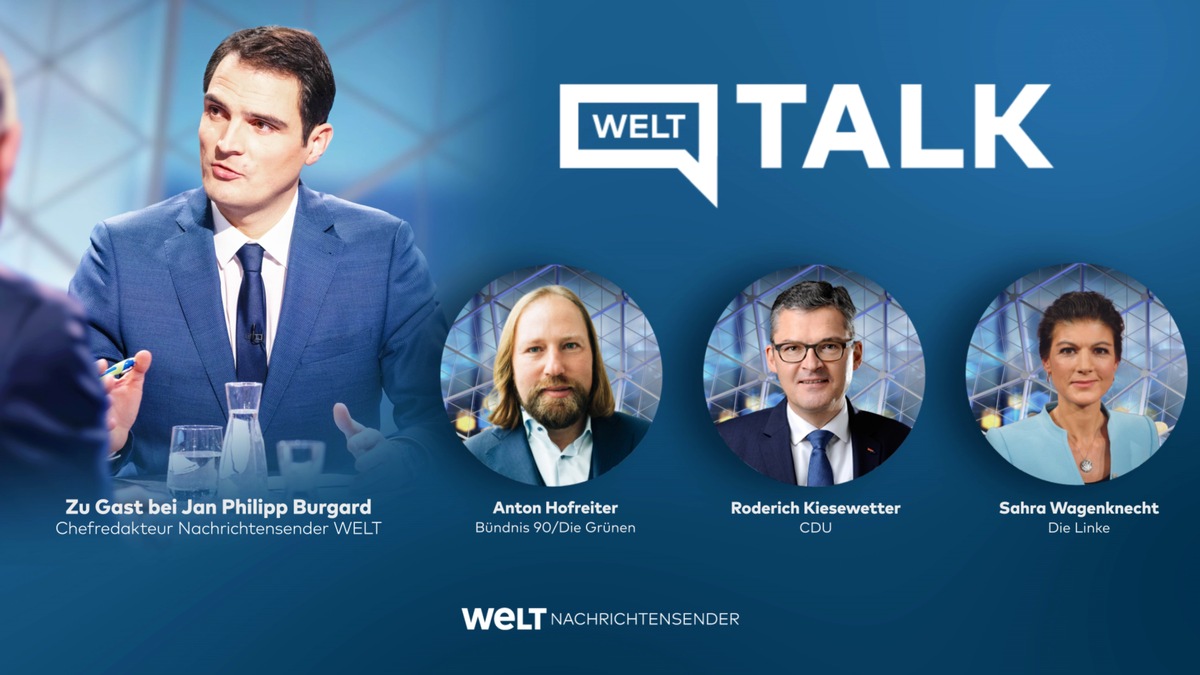 &quot;WELT TALK&quot; am 24. Februar ab 15 Uhr u.a. mit Sahra Wagenknecht, Andrij Melnyk, Anton Hofreiter zum Jahrestag des Ukraine-Krieges / 20.05 Uhr &quot;Blutvergießen im Herzen Europas&quot; von Steffen Schwarzkopf