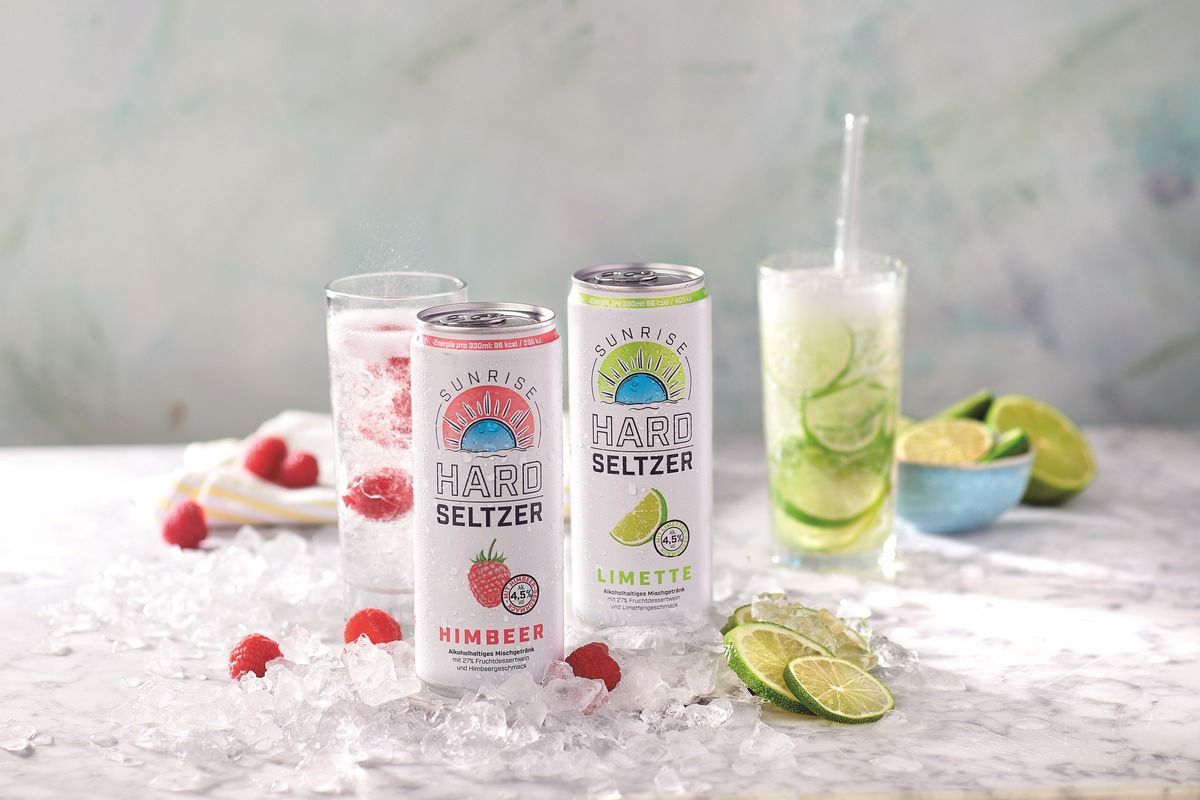 Lidl bringt als erster Discounter in Deutschland Hard Seltzer in die Filialen / Trendgetränk aus den USA ab sofort dauerhaft in Himbeere und Limette erhältlich