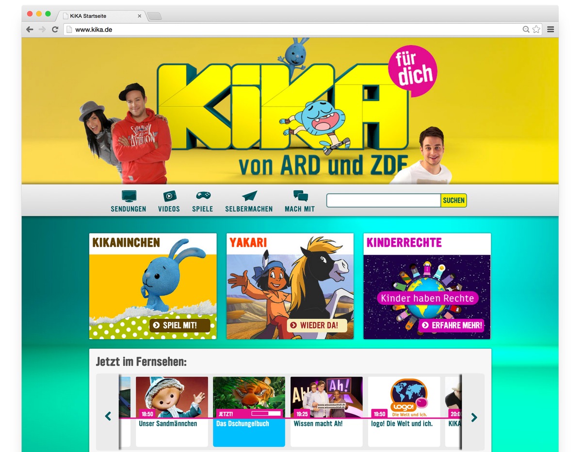 Frisches Design mit neuen Funktionen: Der Relaunch von kika.de / Neu konzipierte Homepage des Kinderkanals von ARD und ZDF geht am 12. November online (FOTO)