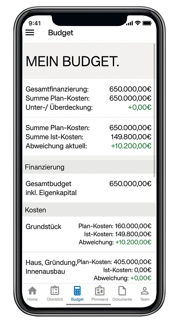 Bien-Zenker Bauherren-App erhält Budgetrechner / Update des Bien-Zenker Service Center mit der am meisten gewünschten Funktion: So behalten Baufamilien ihre Finanzierung und Ausgaben immer im Blick