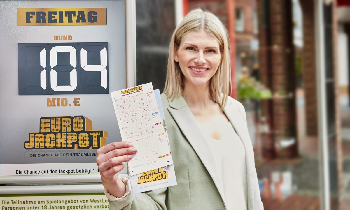 Mega-Jackpot / Eurojackpot steigt am Freitag auf rund 104 Millionen Euro