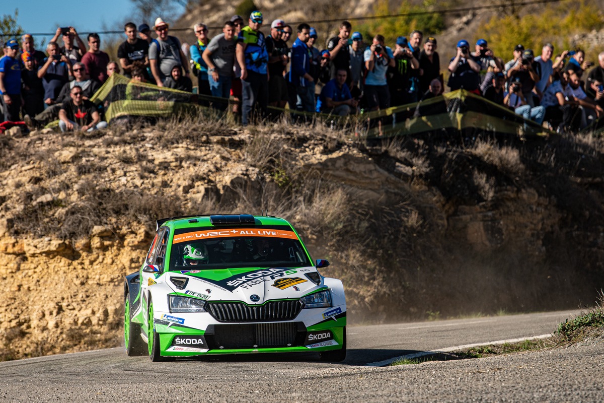 Rallye Spanien: Jan Kopecky und Kalle Rovanperä krönen Saison von SKODA mit vorzeitigem Titelgewinn in der WRC 2 Pro-Herstellerwertung (FOTO)