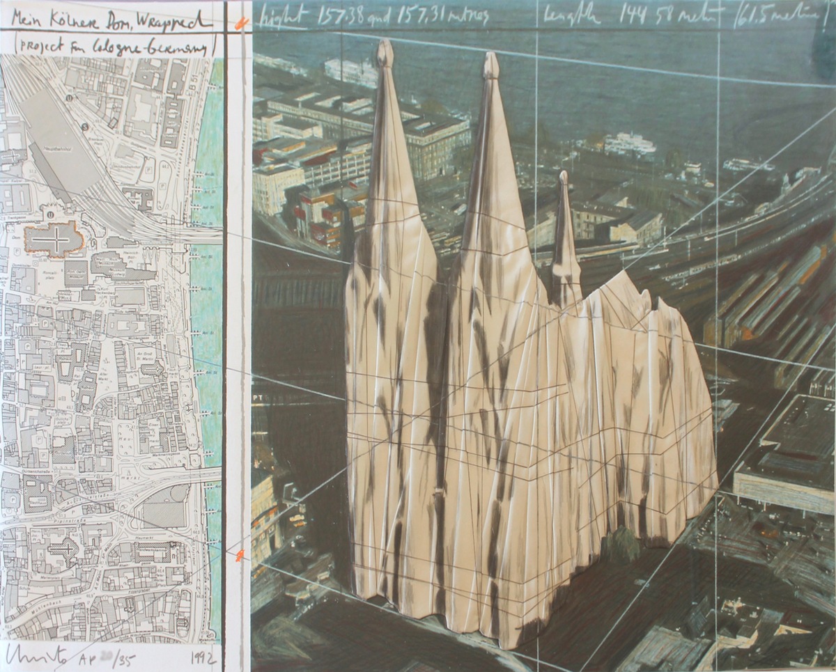 Große Online-Auktion Christo bei artnet Auctions vom 28. Januar bis zum 6. Februar / Mein Kölner Dom: der unerfüllte Traum von Christo und Jeanne-Claude (FOTO)