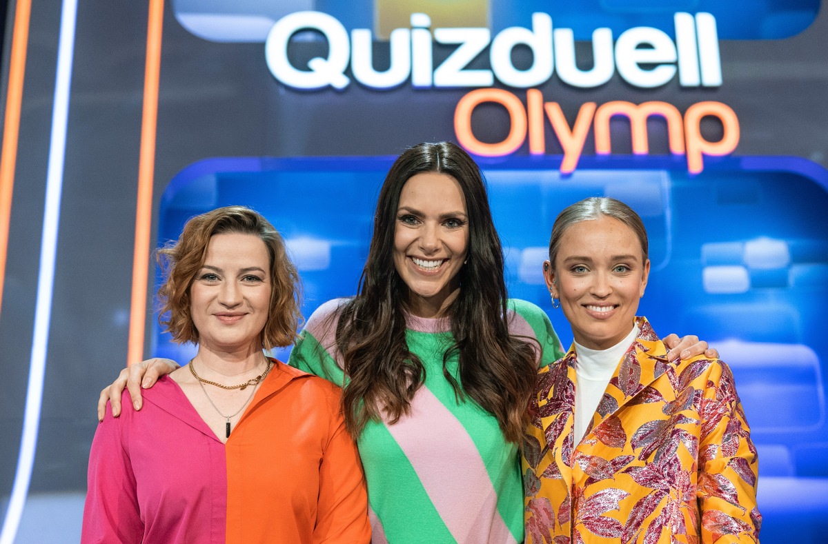 Schauspiel-Freundinnen gegen den Olymp: Nina Gummich und Caro Cult bei Esther Sedlaczek | &quot;Quizduell-Olymp&quot; am Freitag, 5. Mai, 18:50 Uhr im Ersten