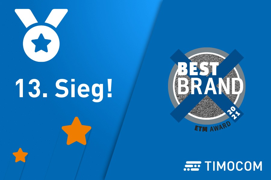 TIMOCOM mit ETM-Award „Best Brand“ ausgezeichnet