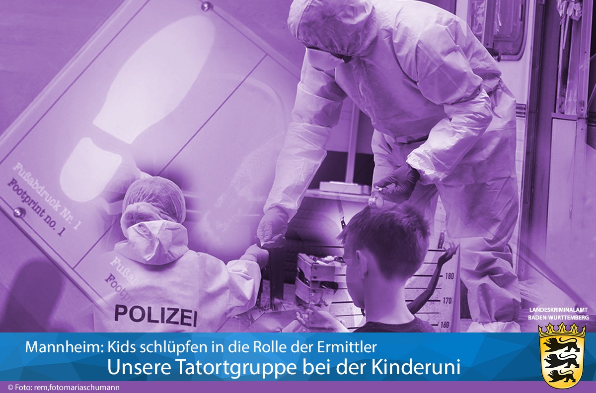 LKA-BW: Die Tatortgruppe des Landeskriminalamtes Baden-Württemberg zu Gast bei der Kinderuni der Reiss-Engelhorn-Museen in Mannheim