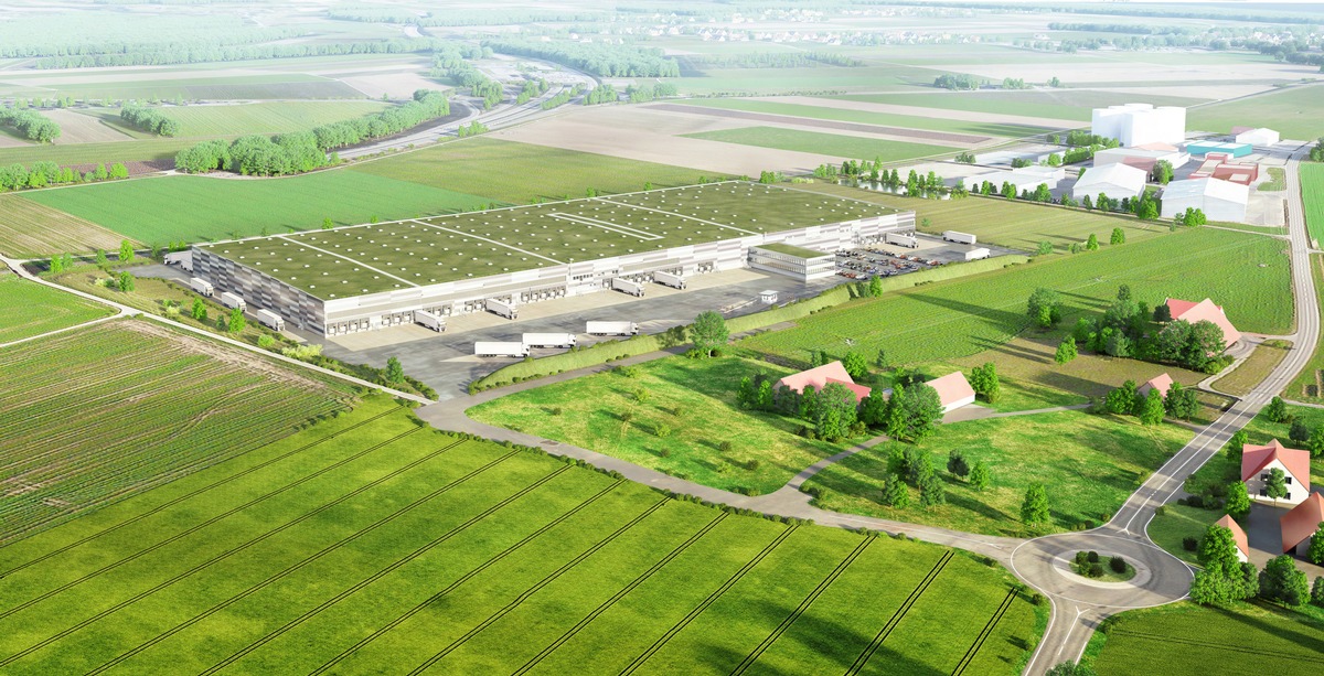 Lidl Suisse investit 100 millions francs dans sa logistique /  Début des travaux de la deuxième centrale distribution /  Permis de construire valable et rapport d&#039;impact sur l&#039;environnement positif (Image)