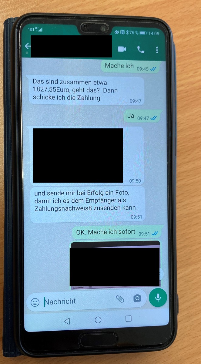 POL-NE: Betrüger geben sich als Angehörige aus und fordern per WhatsApp Geld