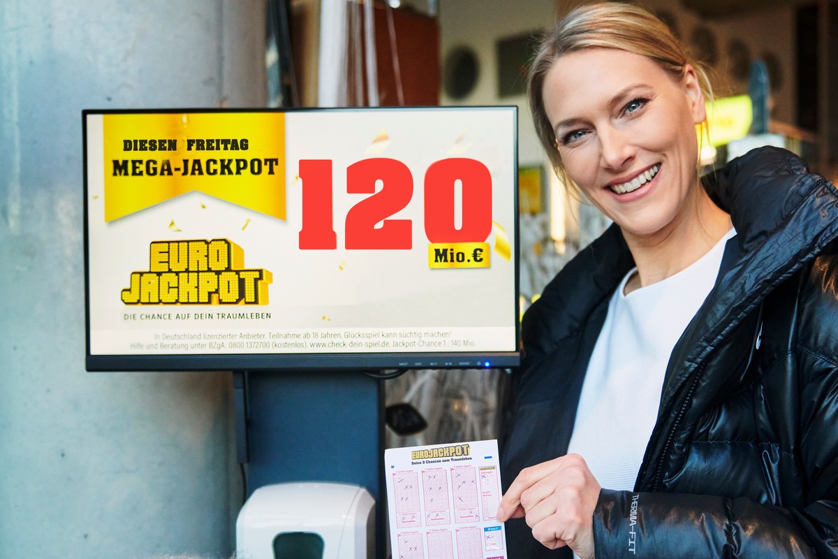 Der 120-Millionen-Euro-Traum geht weiter / Eurojackpot: Dreistelliger MEGA-Jackpot und rund 25 Millionen Euro im zweiten Rang am Freitag (29. November)