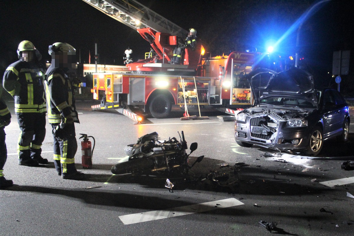 Unfall bei Bad Hersfeld: Motorradfahrerin von Auto erfasst und schwer  verletzt